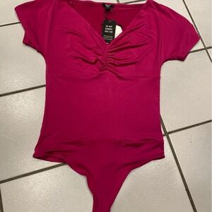 EXPRESS Body Contour Pink Bodysuit XS NWT